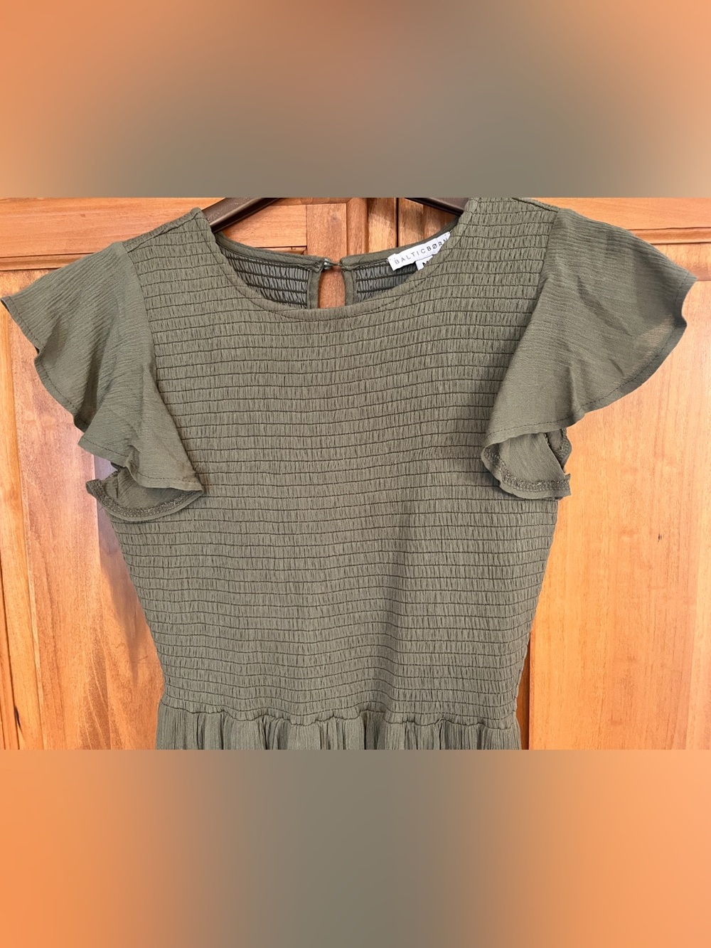 Baltic Born Olive Ruffle Sleeve Maxi Dress - Picture 6 of 7